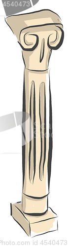 Image of A peach-colored cartoon pillar vector or color illustration