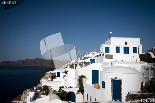 Image of santorini sea view with hotels