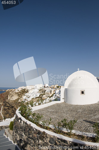 Image of stunning santorini view with church