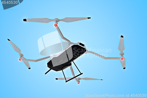 Image of toy drone blue sky background 