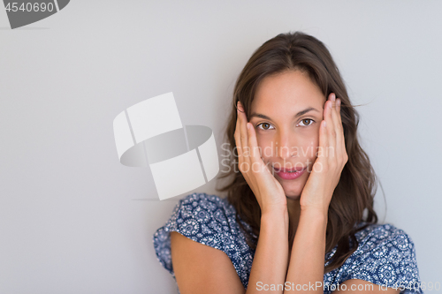 Image of young woman isolated on white background