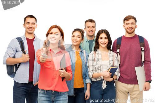 Image of group of smiling students showing thumbs up