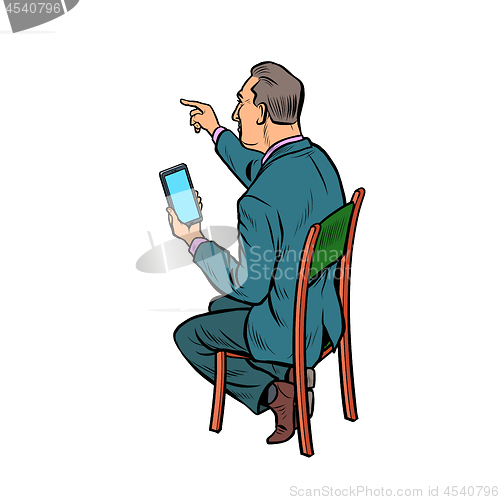 Image of meeting businessman with smartphone