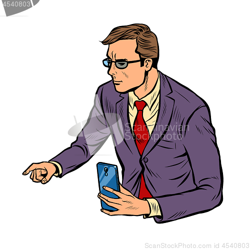 Image of meeting businessman with smartphone