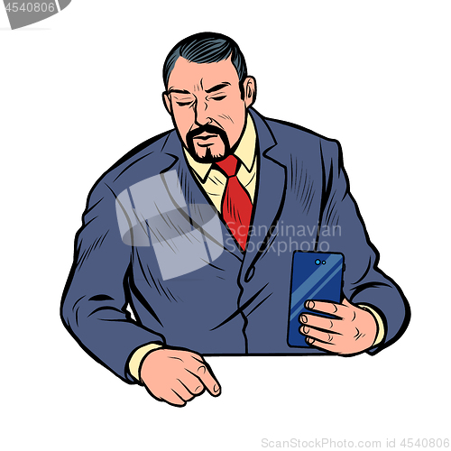 Image of meeting businessman with smartphone
