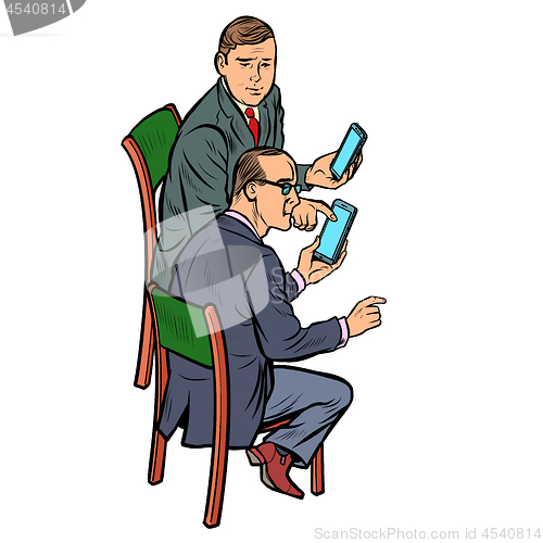 Image of meeting businessman with smartphone