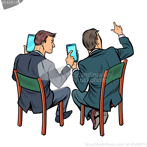 Image of meeting businessman with smartphone
