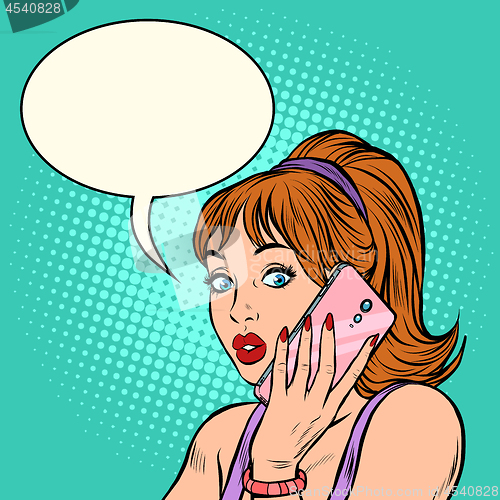 Image of Serious woman talking on the phone