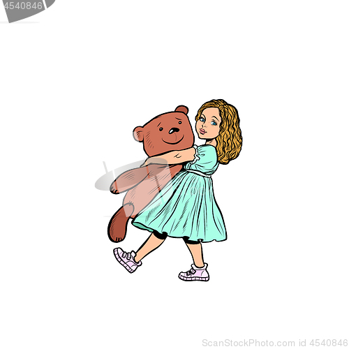 Image of little girl and toy bear