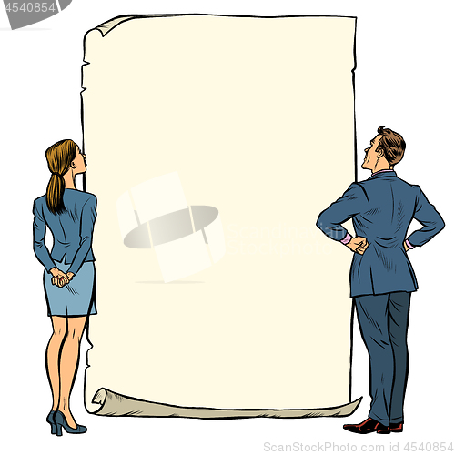 Image of man and woman blank banner