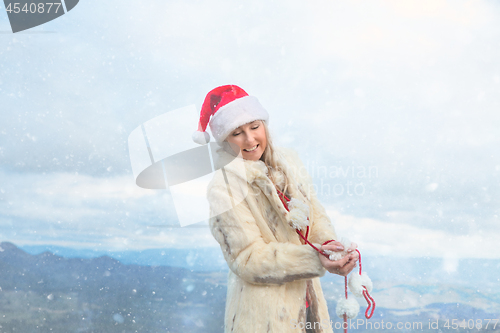 Image of Female enjoying a winter Christmas in Blue Mountains