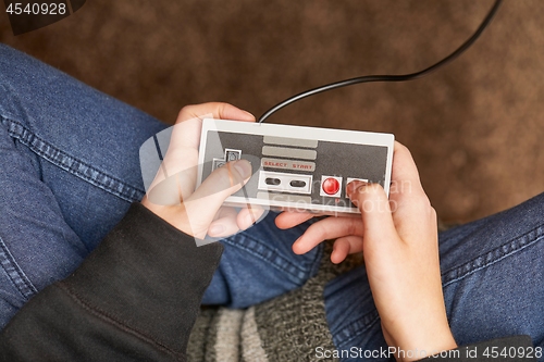 Image of Playing an old gaming console