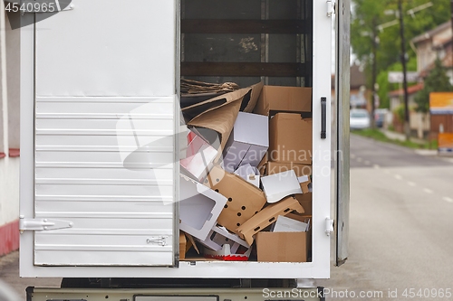 Image of Delivery truck with boxes in the back