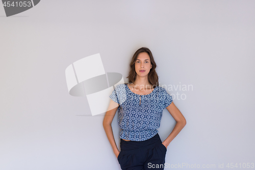 Image of young woman isolated on white background