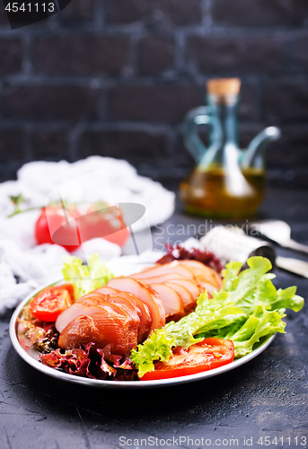 Image of salad with smoked meat