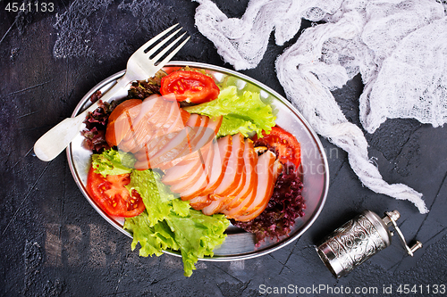 Image of salad with smoked meat