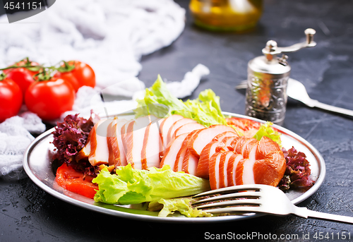 Image of salad with smoked meat