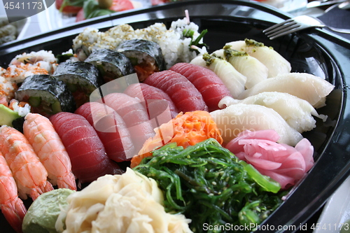 Image of Partyfood with different kind of japanese sushi