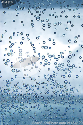 Image of Blue water with bubbles 