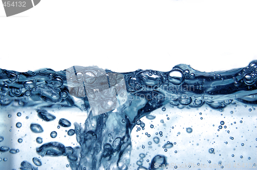 Image of Blue water with bubbles 