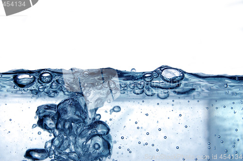 Image of Blue water with bubbles 