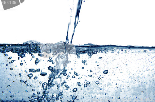 Image of Blue water with bubbles