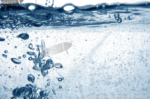 Image of Blue water with bubbles