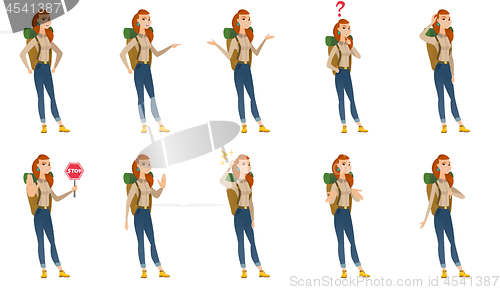 Image of Vector set of traveler characters.