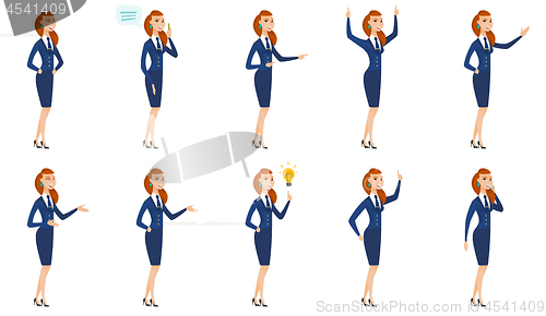 Image of Vector set of stewardess characters.