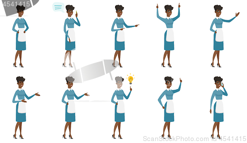 Image of Vector set of illustrations with cleaner character