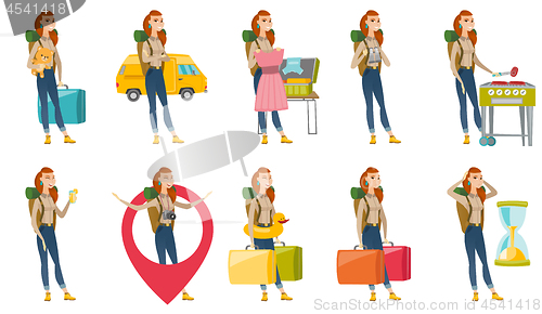 Image of Vector set with traveler characters.