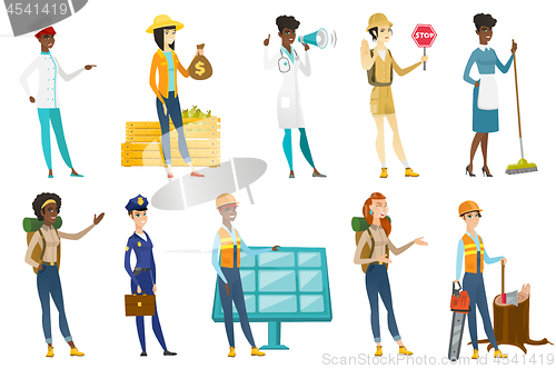 Image of Professional women vector illustrations set.