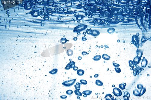 Image of Blue water with bubbles 