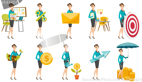 Image of Vector set of illustrations with business people.