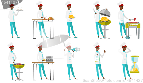 Image of Vector set of chef-cooker characters.