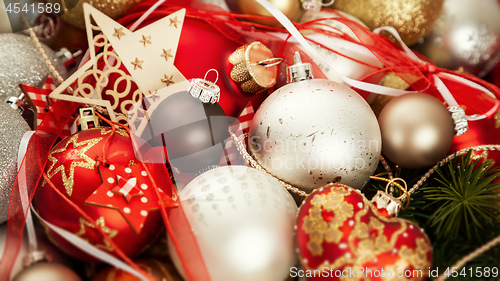 Image of Christmas decoration with glass balls