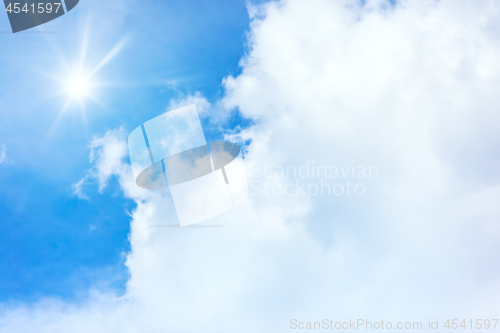 Image of blue sky sun background