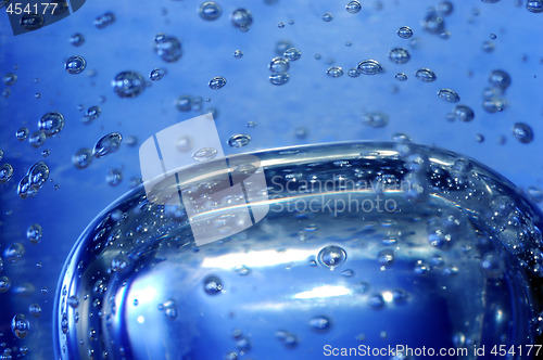 Image of Blue water with bubbles