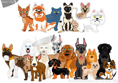 Image of Vector illustration ensemble sorts cat and dogs