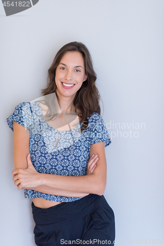 Image of young woman isolated on white background