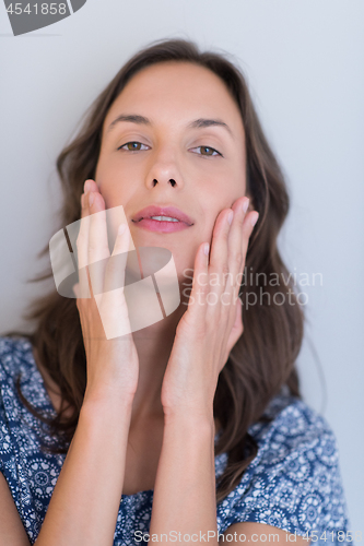 Image of young woman isolated on white background