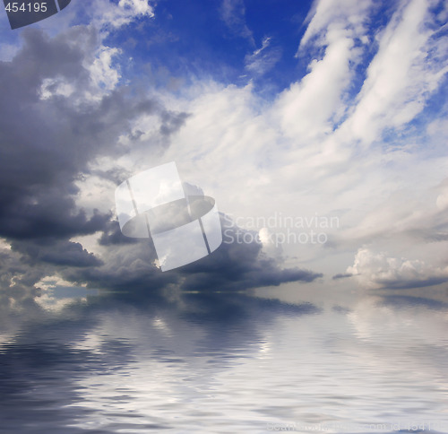 Image of Blue sky over water