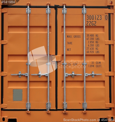 Image of Orange freight container background