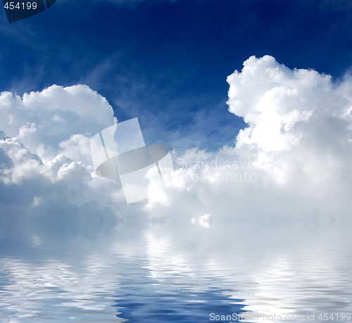 Image of Blue sky over water