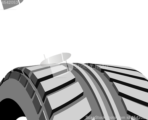 Image of Car tire with tire marks on a white background. Vector