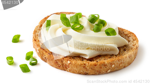 Image of toasted bread with cream cheese