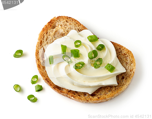 Image of toasted bread with cream cheese