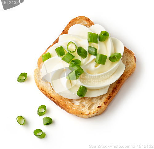 Image of toasted bread with cream cheese