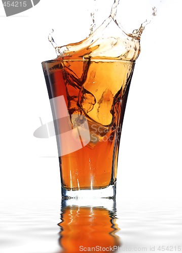 Image of soft drink with a splash isolated on white