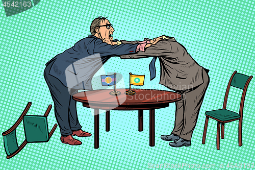 Image of headless pattern policy diplomacy and negotiations. Fight opponents